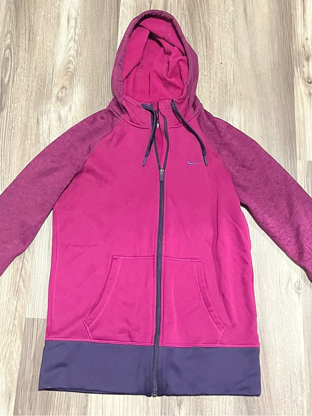 Nike Women's Two-Tone Pink & Dark Magenta Full-Zip Hoodie